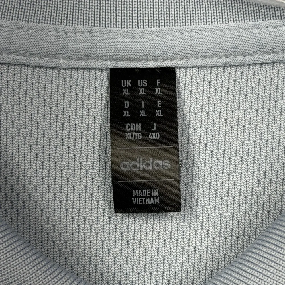 Adidas Polo Shirt Mens XL Blue Solid Golf Performance Lightweight Short Sleeve - Picture 4 of 9